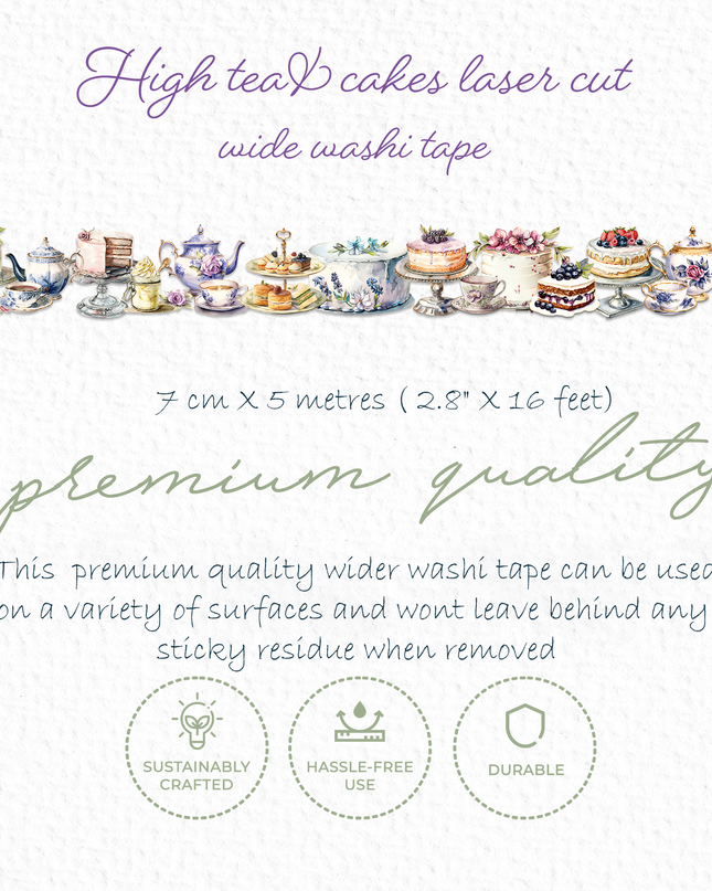 🧁 High Tea & Cakes Laser-Cut Washi Tape 🫖