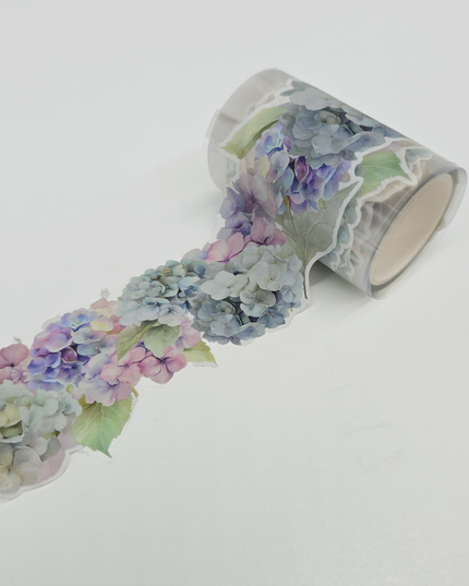 Hydrangea flower border laser cut wide washi tape. Set of 2 rolls
