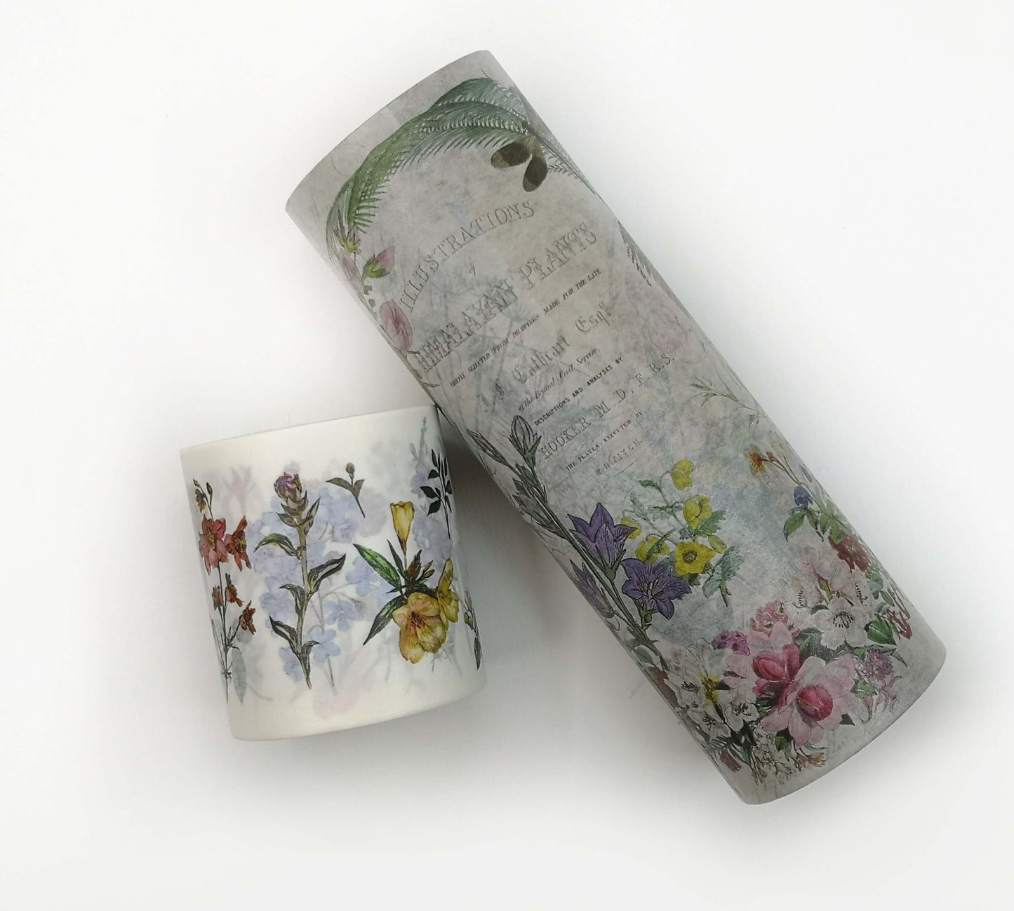 Lot de 2 rouleaux de ruban adhésif washi à fleurs sauvages naturelles. Extra large (13 cm / 5 pouces) pour les albums, l'artisanat, le bricolage et la décoration