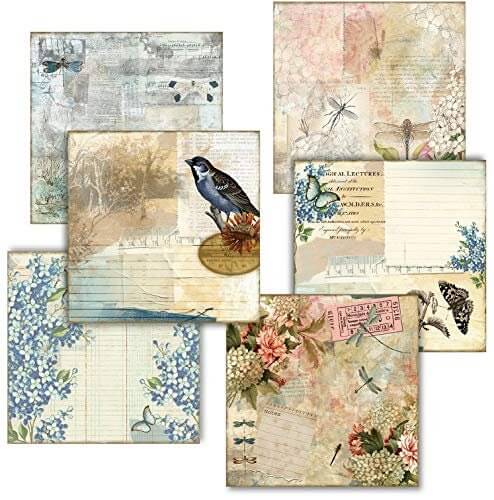 Ruban washi vintage avec roses antiques et fleurs (7 rouleaux), feuilles d'autocollants et ensemble de papier pour scrapbooking.