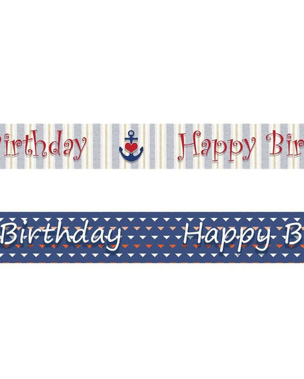 Joyeux anniversaire washi Tape avec thème mer/plage. Ensemble de 2 rouleaux de rubans extra longs de 394"/ 10 m