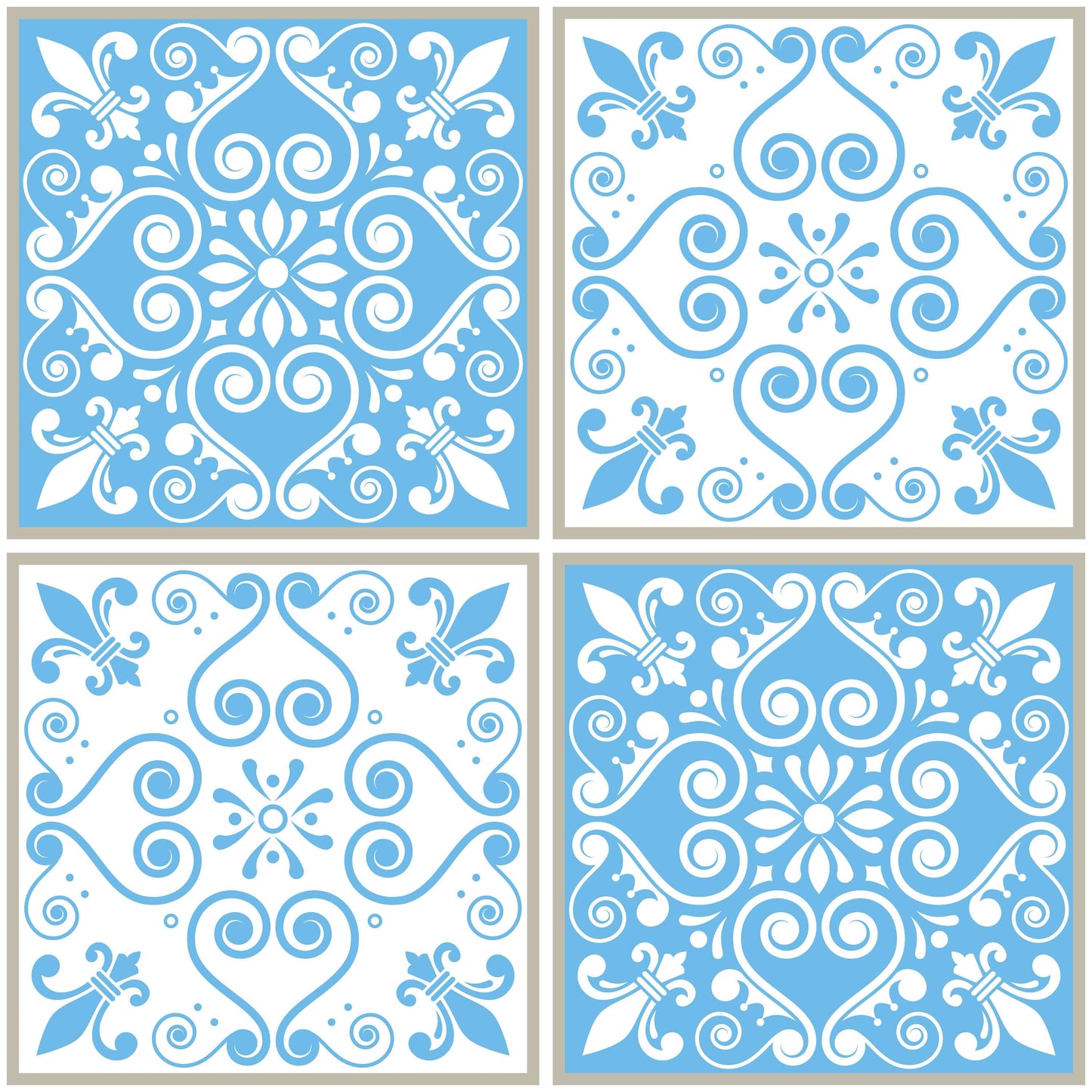 Blue and white Spanish / Portuguese tiles EXTRA WIDE washi sticker tape. Ideal for wall borders, scrapbooks, DIY decorating