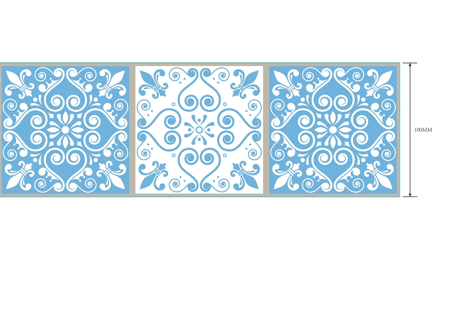 Blue and white Spanish / Portuguese tiles EXTRA WIDE washi sticker tape. Ideal for wall borders, scrapbooks, DIY decorating