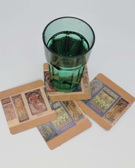 Alphonse Mucha Art Nouveau Feuille d’or washi Tape Ensemble de 2 rouleaux. Bandes extra larges et longues ! Pour les albums, l'artisanat, les cartes de bricolage et la décoration