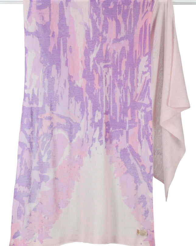 Ultra fine, sheer 100% cashmere shawl with Paris print- can be worn year round !