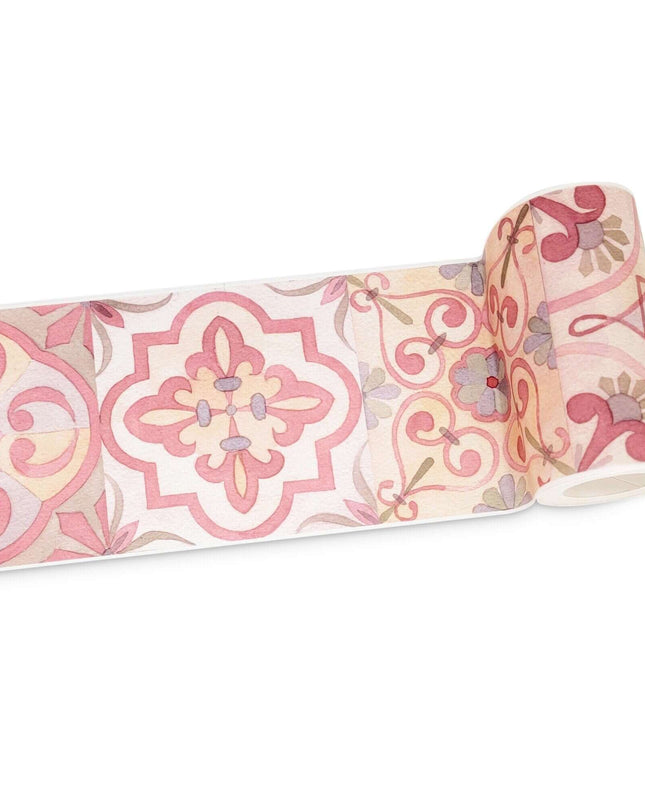 Ruban adhésif Washi à motif de carrelage (majolique, carreaux pastel méditerranéens, ruban adhésif washi (extra large 10 cm)