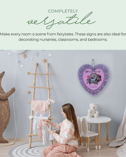 Alice in Wonderland (Mad Hatter Tea Party) Hanging Heart, Arrow Signs. Set of 13 actual signs for party props and decorations