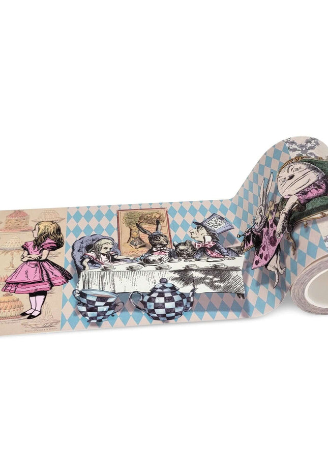 Alice in Wonderland Whimsical washi Tape (Extra Wide) for scrapbooks, crafts and decorating