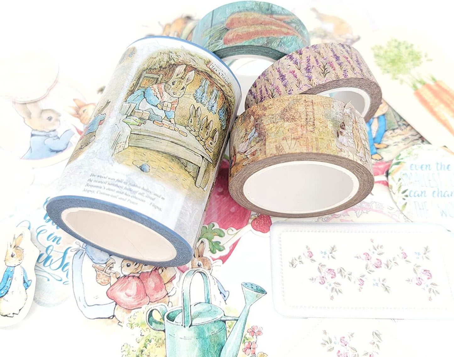 Peter Rabbit Deluxe washi Tapes, die Cut Stickers, Scrapbook s for scrapbooks, DIY Cards, Crafts, decoupage and Decor