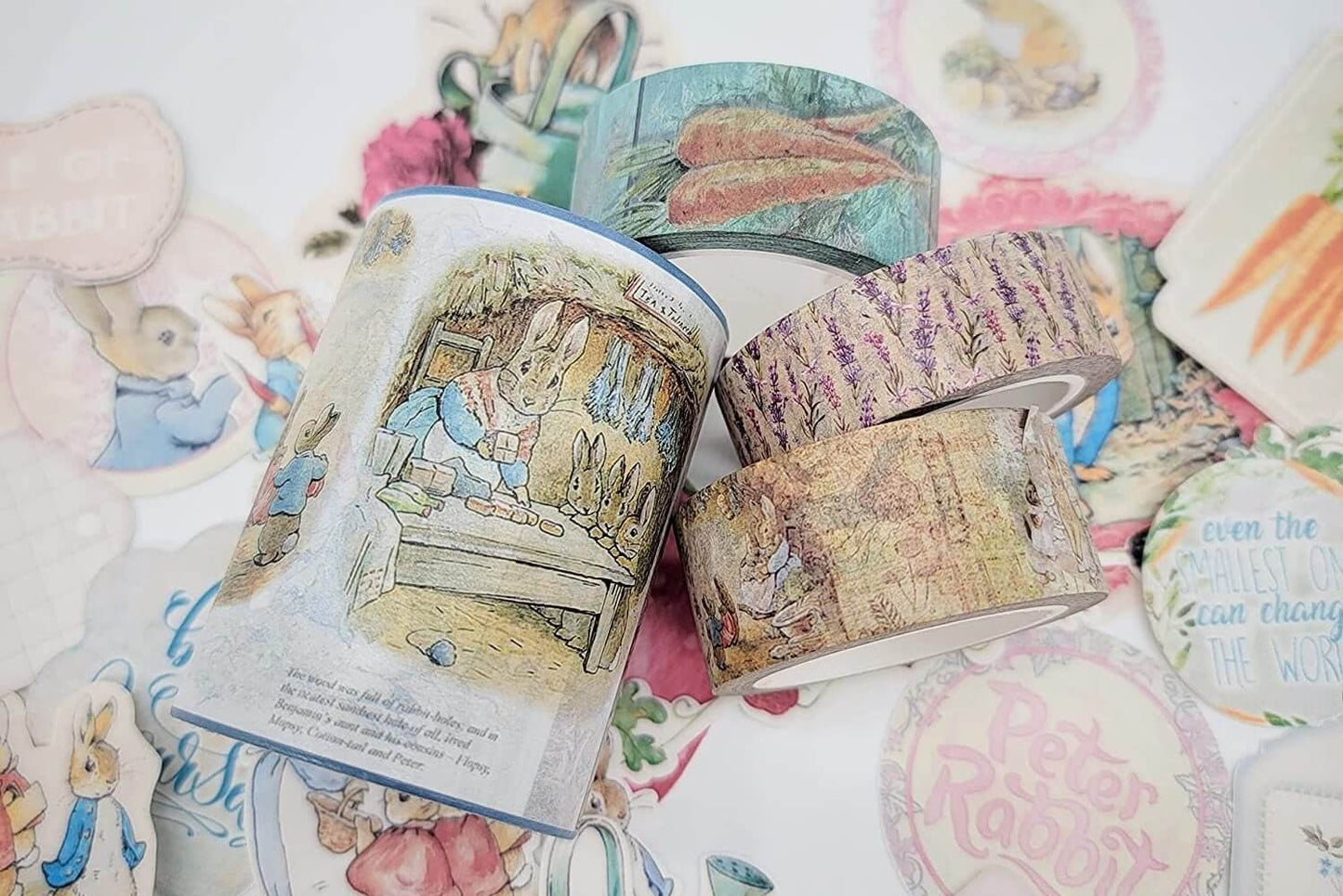 Peter Rabbit Deluxe washi Tapes, die Cut Stickers, Scrapbook s for scrapbooks, DIY Cards, Crafts, decoupage and Decor