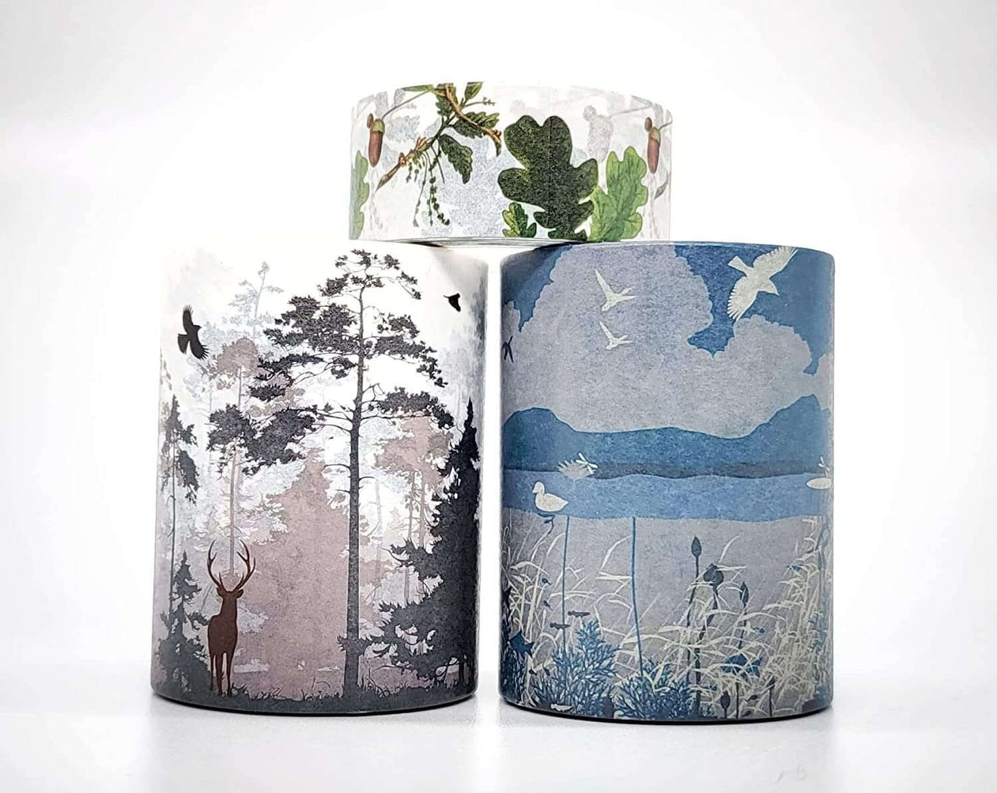 Mountain Nature Forest woodland washi Sticker Tape Set of 3 Extra Long washi Tape Rolls. for scrapbooks, Crafts, Decorating, decoupage