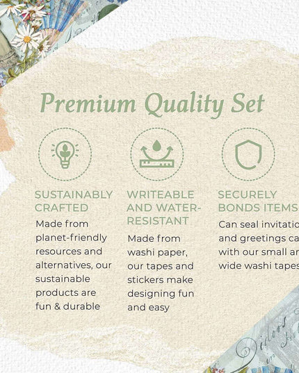 Jane Austen Regency Garden tea party washi tapes, jeu de cartes à jouer et papiers de scrapbooking pour journaux de base de chalet, décoration, artisanat