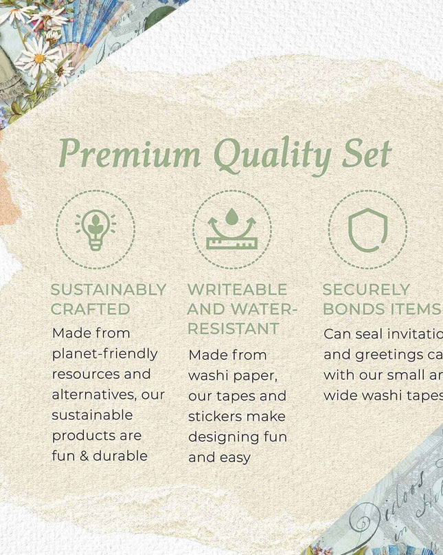 Jane Austen Regency Garden tea party washi tapes, playing cards deck and scrapbook papers set for cottage core journals, decorating, crafts