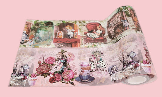 Alice in Wonderland Extra Wide 10 cm Washi Tapes – Set of 2 Rolls