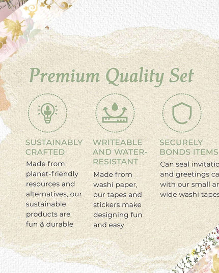 Vintage Fairy Garden washi tapes set with tags