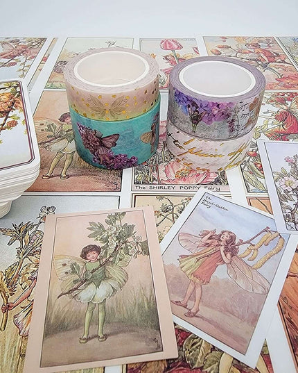 Vintage Fairy Garden washi tapes set with tags