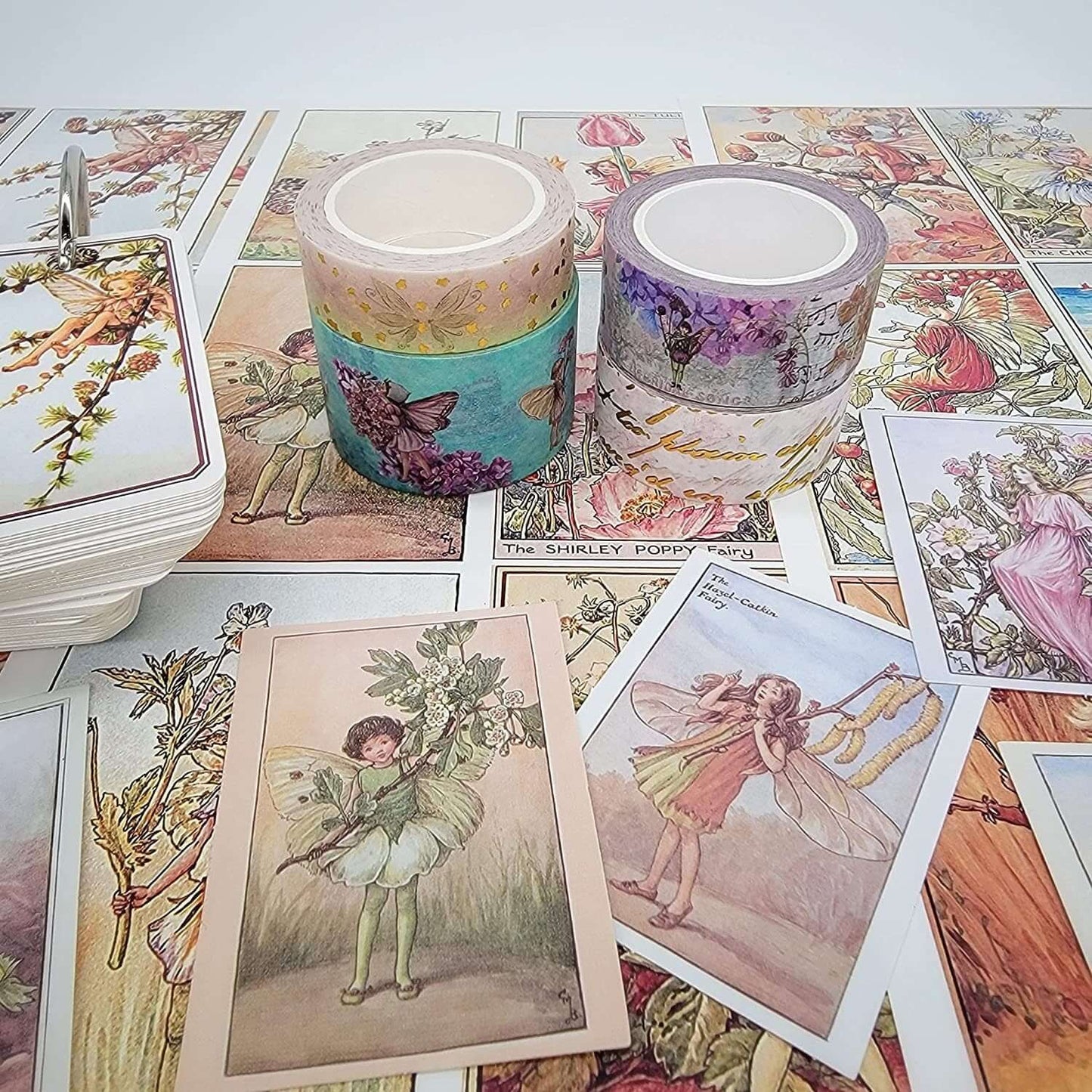 Vintage Fairy Garden washi tapes set with tags