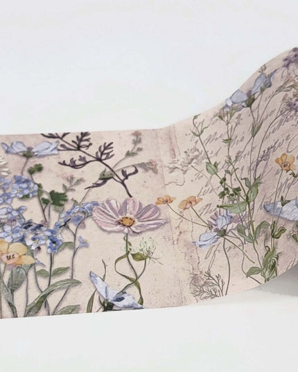 Meadow wildflowers extra wide washi tape for scrapbooks, journals, decorating and handmade crafts
