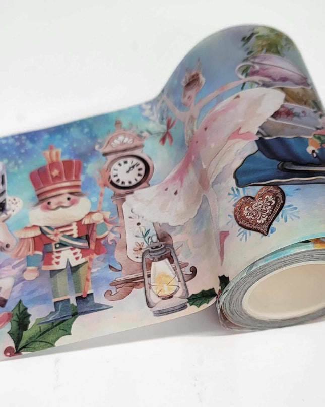 Vintage Christmas extra wide washi tape (Nutcracker Sugar Plum Fairies) for journals, scrapbooks, decorating and crafts