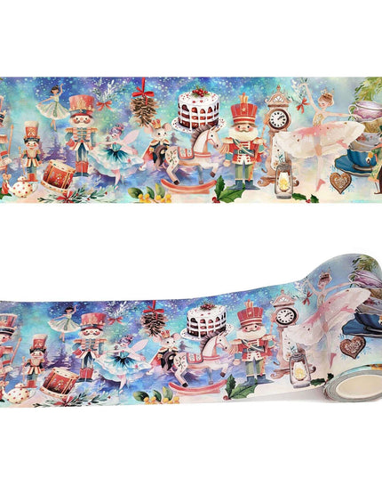 Vintage Christmas extra wide washi tape (Nutcracker Sugar Plum Fairies) for journals, scrapbooks, decorating and crafts