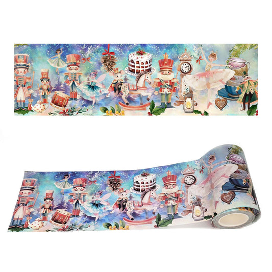 Vintage Christmas extra wide washi tape (Nutcracker Sugar Plum Fairies) for journals, scrapbooks, decorating and crafts