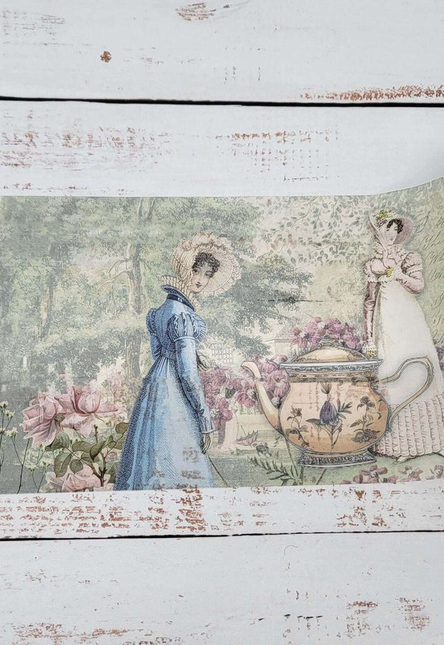 Jane Austen romantic garden extra wide washi tape sticker roll for scrapbooks, journals, crafts and gifts