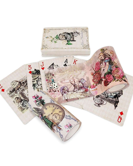 Special Alice in Wonderland Playing Cards Extra Wide washi Tapes Set for Party Decorations, Games, Crafts and Decorating