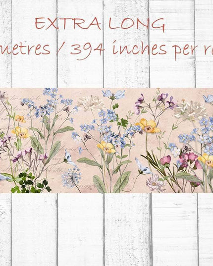 Meadow wildflowers extra wide washi tape for scrapbooks, journals, decorating and handmade crafts