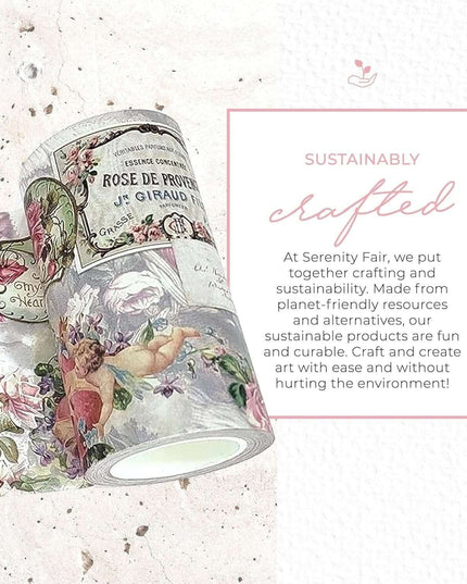 Extra Wide washi Tape (Romantic Victorian Collage) for Valentine's Day journals, Gifts, Crafts and Decorating
