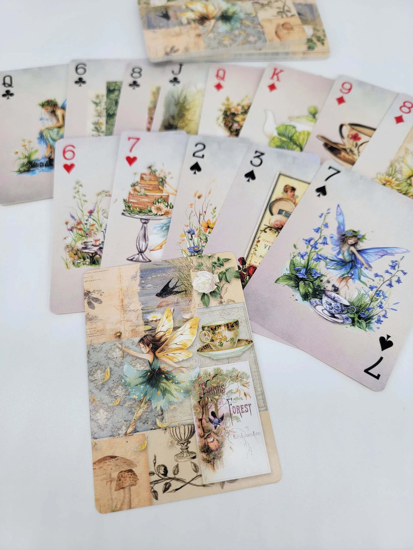 Forest garden fairies magical playing cards deck for games, crafts, decorating and gifts