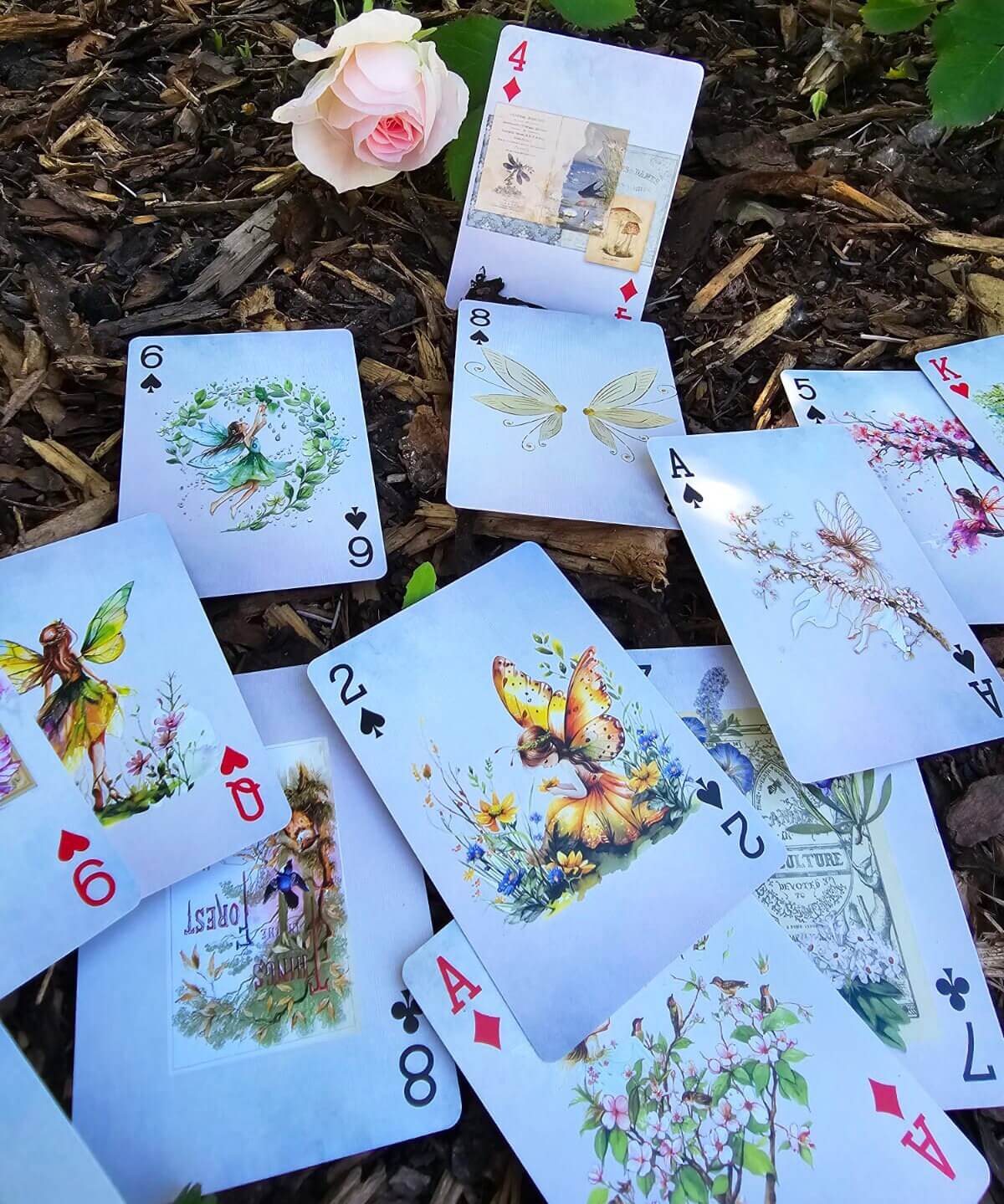 Forest garden fairies magical playing cards deck for games, crafts, decorating and gifts