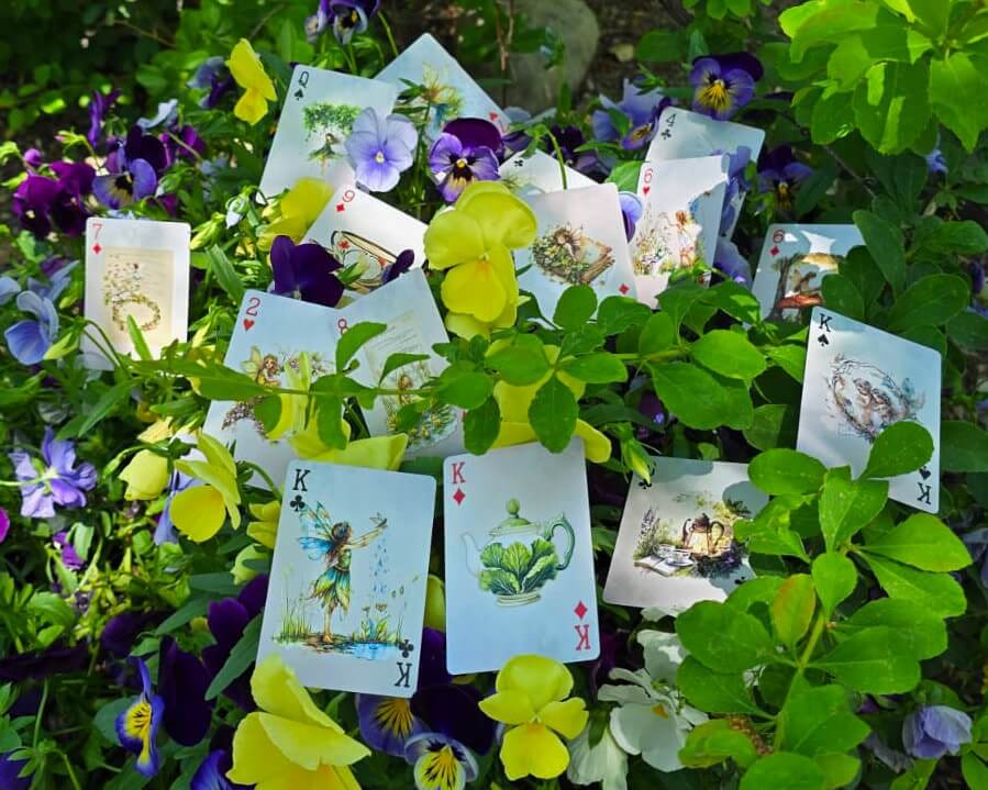 Forest garden fairies magical playing cards deck for games, crafts, decorating and gifts