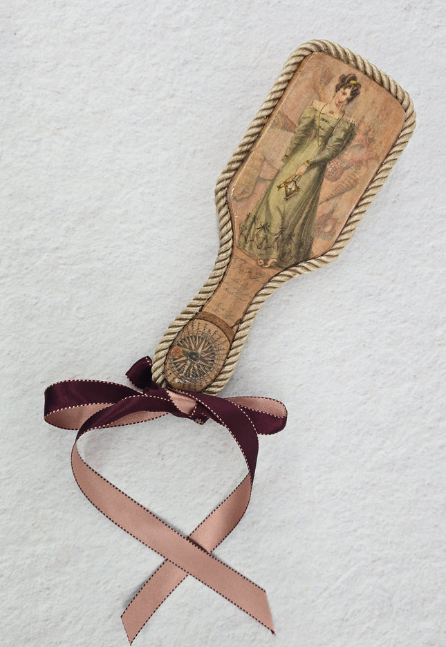 Jane Austen Regency era theme handmade decoupage hairbrush - one of a kind gift !