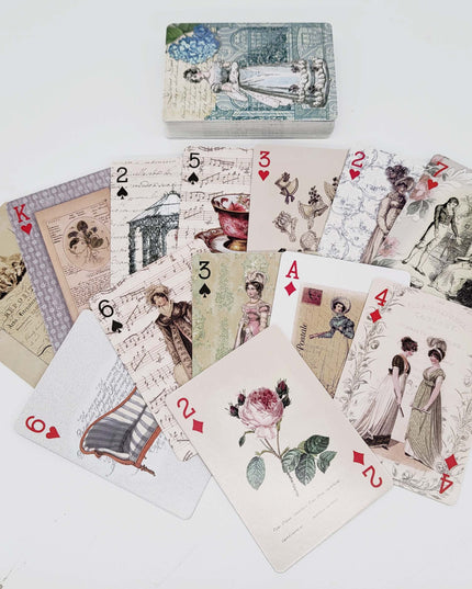 Jane Austen Romantic Historical Playing Cards Deck for Games, Tea Party Decorations, and Crafts