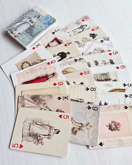 Jane Austen Romantic Historical Playing Cards Deck for Games, Tea Party Decorations, and Crafts