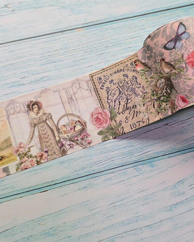 Jane Austen Lavender Garden Washi Tape – 6 cm Wide