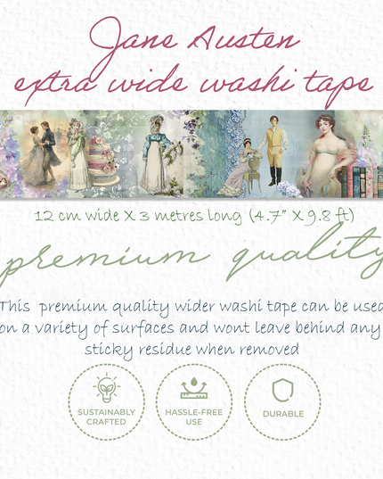 Jane Austen season of romance theme extra wide washi tape