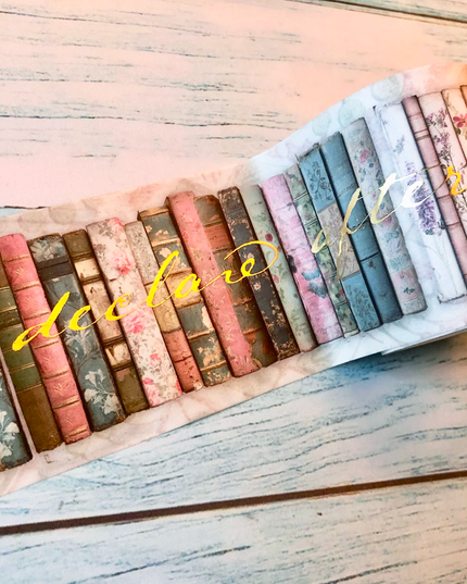 Jane Austen Regency era book spines gold foil washi tape