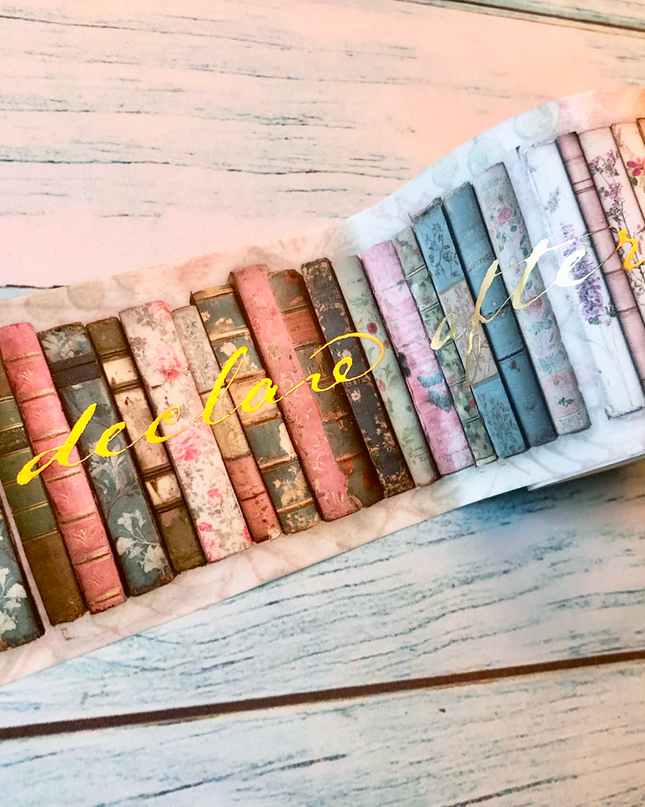 Jane Austen Regency era book spines gold foil washi tape