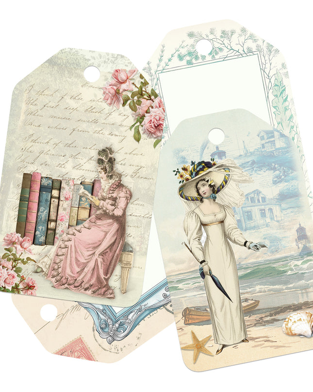 Jane Austen Printable Tags – Set of 4 | Double‑Sided Gift, Name, Luggage Tags