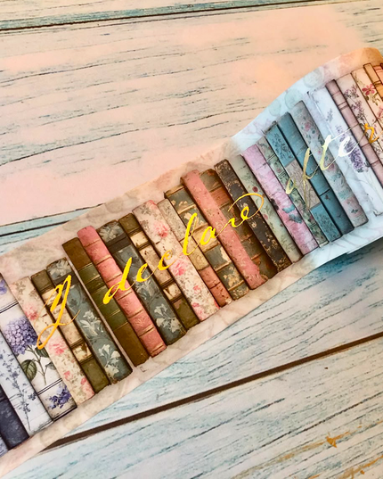 Jane Austen Regency era book spines gold foil washi tape