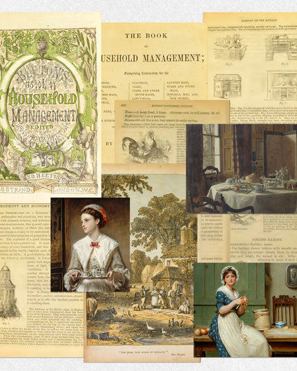 Mrs Beeton's Book of Household Management with Victorian paintings bundle