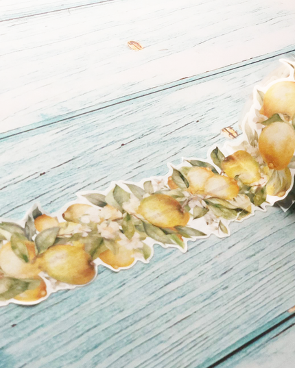 Summer lemons laser cut washi tape. Set of 2 rolls