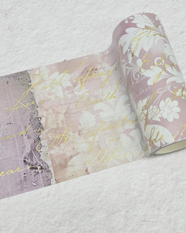 Lilac damask gold foil extra wide washi tape