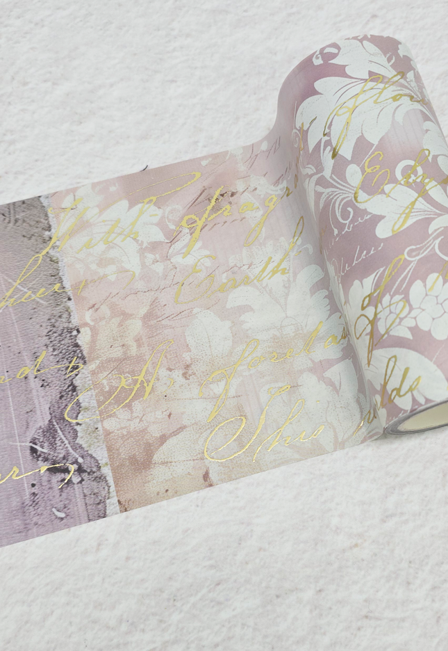Lilac damask gold foil extra wide washi tape