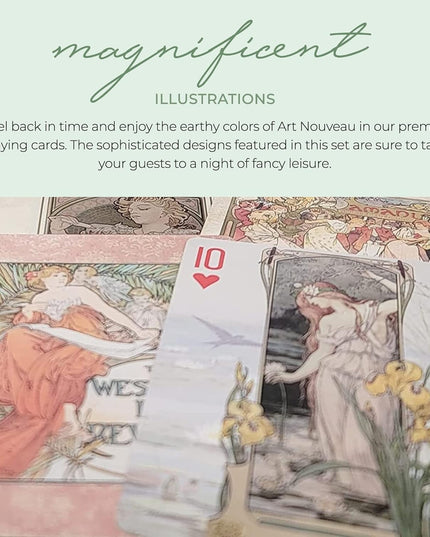 Art Nouveau Poker Cards, 54 Vintage Playing Cards with Illustrations from artist,  Alphonse Mucha