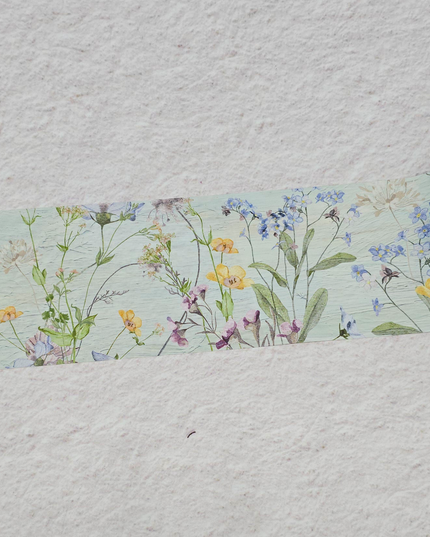 Ruban washi extra large de fleurs sauvages des prés pour les albums, les journaux, la décoration et l'artisanat fait à la main