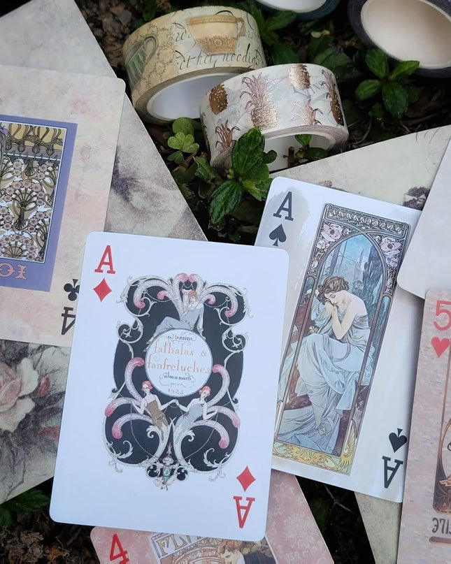 Art Nouveau Poker Cards, 54 Vintage Playing Cards with Illustrations from artist,  Alphonse Mucha
