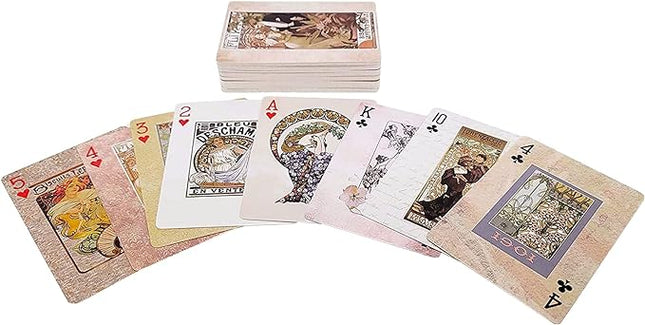 Art Nouveau Poker Cards, 54 Vintage Playing Cards with Illustrations from artist,  Alphonse Mucha