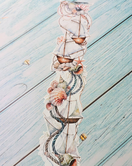 ⛵⚓Nautical Sail Boats Laser-Cut Wide Washi Tape